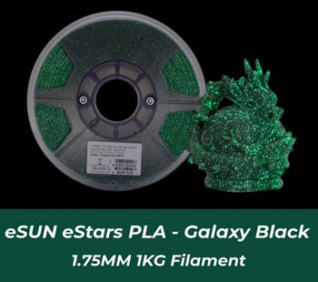eSun Stars PLA Filament Galaxy Black 1.75mm